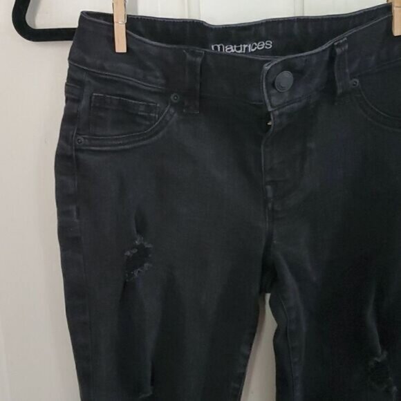 Maurices Black Distressed Skinny Jeans - Picture 2 of 10